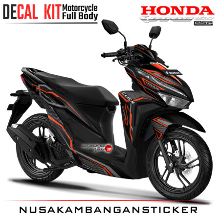 Decal Kit Sticker Honda All New Vario 125 - 150 Black Carbon Strip Oren Stiker Full Body