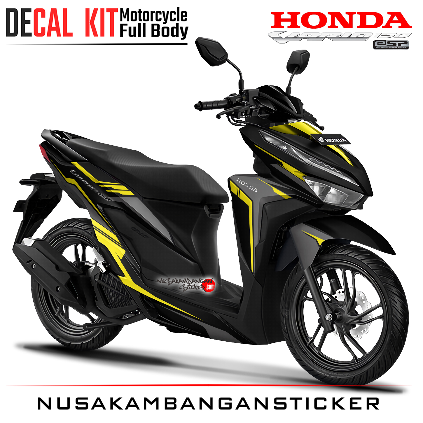 Decal Kit Sticker Honda All New Vario 125 150 Black Grey Stiker Full