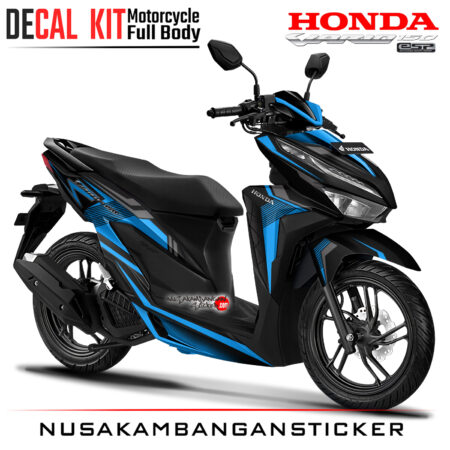 Decal Kit Sticker Honda All New Vario 125 - 150 Click! Black Strip Biru Stiker Full Body