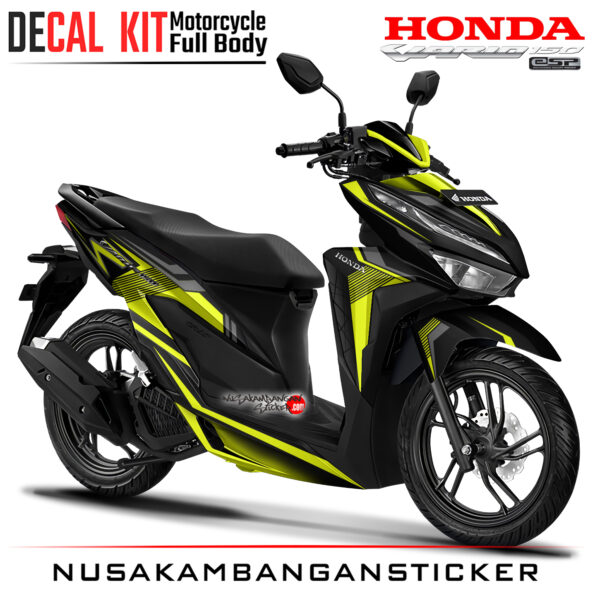 Decal Kit Sticker Honda All New Vario 125 - 150 Click! Black Strip Kuning Stabilo Stiker Full Body