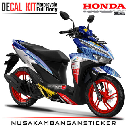 Decal Kit Sticker Honda All New Vario 125 - 150 Mandalika racing team biru Sticker Full Body