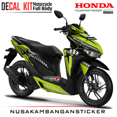 Decal Kit Sticker Honda All New Vario 125 - 150 Stars Green Graphic Motorcycle Stiker
