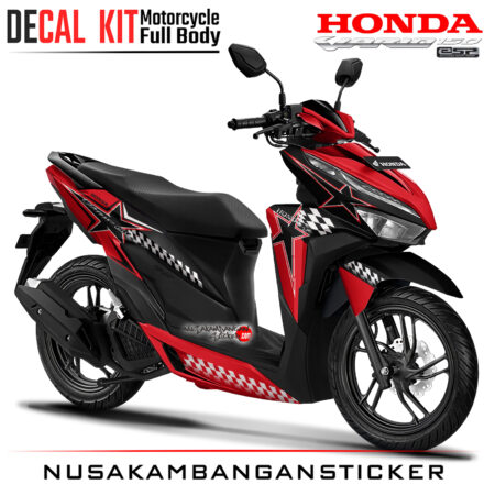 Decal Kit Sticker Honda All New Vario 125 - 150 Stars Red Graphic Motorcycle Stiker