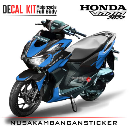 Decal Kit Sticker Honda All New Vario 160 Black Blue Graphic 02 Decal Modifikasi
