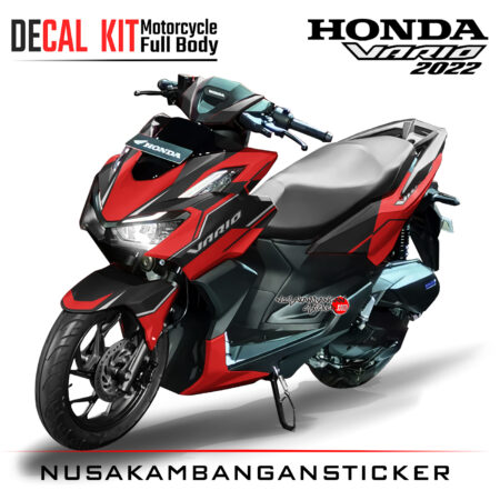 Decal Kit Sticker Honda All New Vario 160 Black Red Graphic 02 Decal Modifikasi