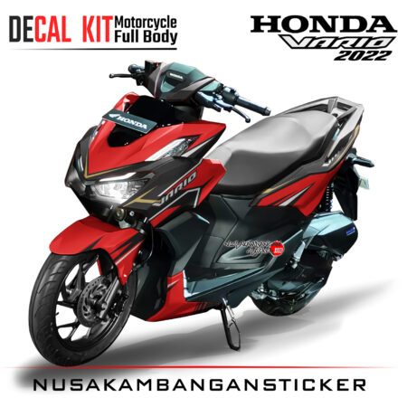 Decal Kit Sticker Honda All New Vario 160 Black Red Graphic Decal Modifikasi
