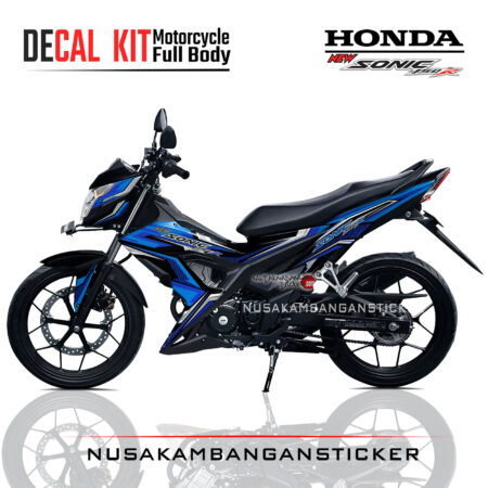 Decal Kit Sticker Honda Sonic 150 R Graphic Kit Black Carbon X Blue Motorcycle