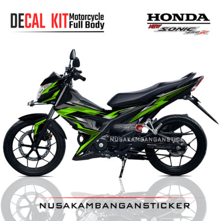 Decal Kit Sticker Honda Sonic 150 R Graphic Kit Black Carbon X Green Motorcycle