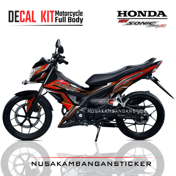 Decal Kit Sticker Honda Sonic 150 R Graphic Kit Black Carbon X Red Motorcycle