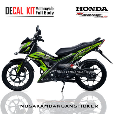 Decal Kit Sticker Honda Sonic 150 R Graphic Kit Black Carbon X Yelow Fluo Motorcycle