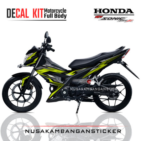 Decal Kit Sticker Honda Sonic 150 R Graphic Kit Black Carbon X Yelow Motorcycle