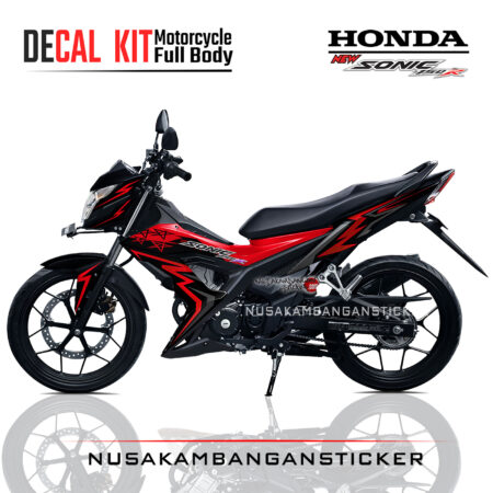 Decal Kit Sticker Honda Sonic 150 R Graphic Kit Black Stars Red Motorcycle