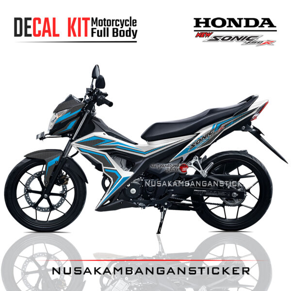 Decal Kit Sticker Honda Sonic 150 R Graphic Kit Grafis Carbon Blue Motorcycle