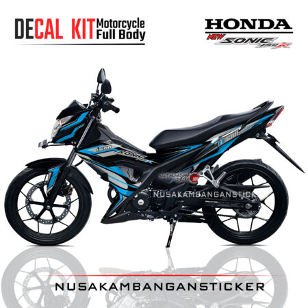 Decal Kit Sticker Honda Sonic 150 R Graphic Kit Spesial Black Icon Grafis Blue Motorcycle