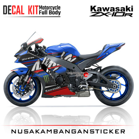 Decal Kit Sticker Kawasaki Ninja ZX 1000 R Spesial Graphic Livery KRT Biru Superbike Decals Modification
