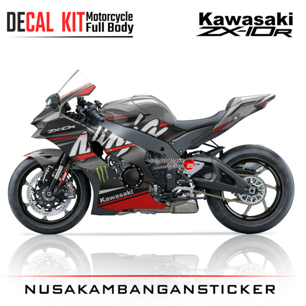 Decal Kit Sticker Kawasaki Ninja ZX 1000 R Spesial Graphic Livery KRT Grey Superbike Decals Modification