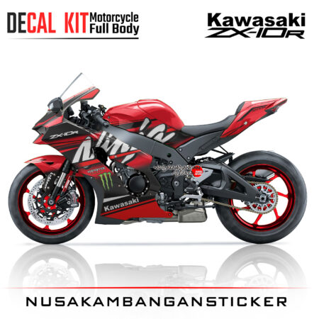 Decal Kit Sticker Kawasaki Ninja ZX 1000 R Spesial Graphic Livery KRT Merah Superbike Decals Modification
