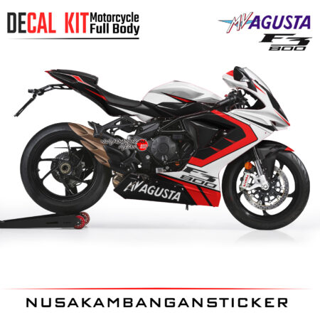 Decal Kit Sticker Mv Agusta F3 800 Spesiale White Red Graphic Superbike Decal Stickers