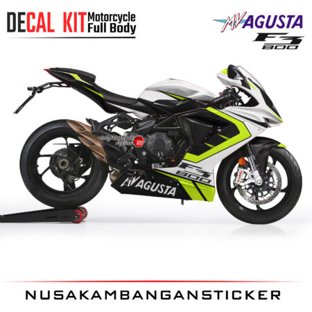 Decal Kit Sticker Mv Agusta F3 800 Spesiale White Yelow Fluo Graphic Superbike Decal Stickers