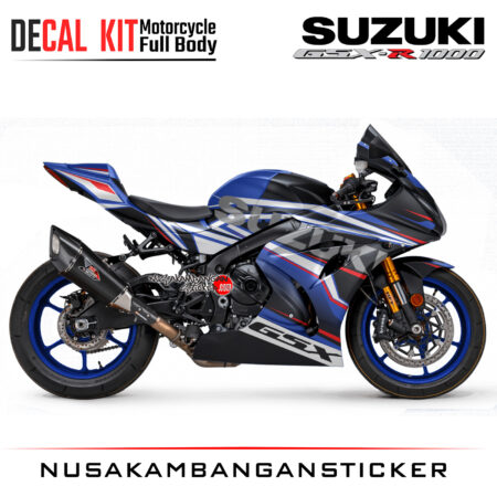 Decal Kit Sticker Suzuki GSX-R 1000 Black Blue Big Bike Decal Modification