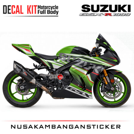 Decal Kit Sticker Suzuki GSX-R 1000 Black Green Big Bike Decal Modification