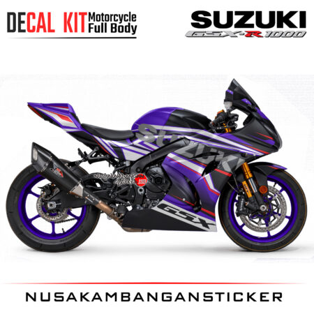 Decal Kit Sticker Suzuki GSX-R 1000 Black Purple Big Bike Decal Modification