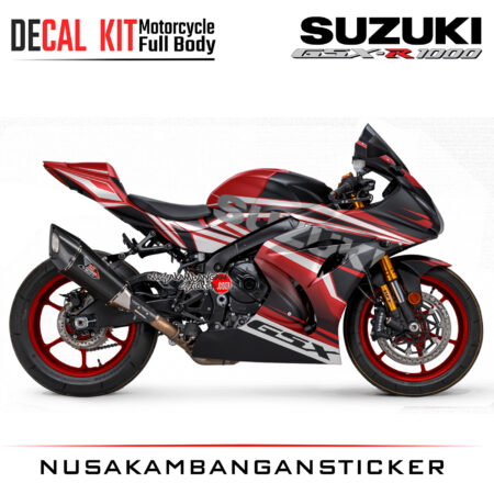 Decal Kit Sticker Suzuki GSX-R 1000 Black Red Big Bike Decal Modification