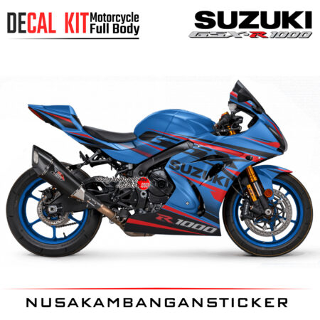 Decal Kit Sticker Suzuki GSX-R 1000 Blue Racing Big Bike Decal Modification