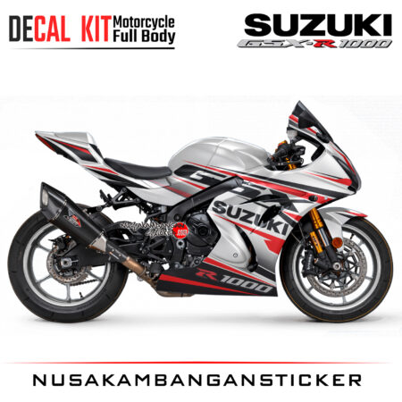 Decal Kit Sticker Suzuki GSX-R 1000 White Racing Big Bike Decal Modification
