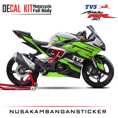 Decal Kit Sticker TVS Apache RR 300 Green Fluo Graphic Superbike Decal Stickers