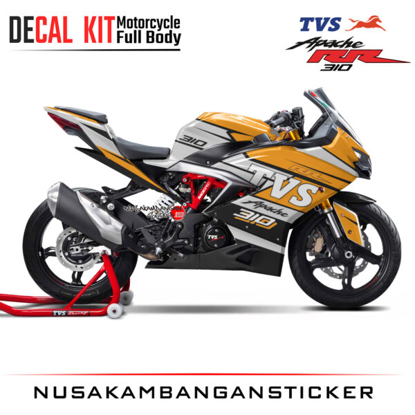 Decal Kit Sticker TVS Apache RR 300 Oren White Graphic 02 Superbike Decal Stickers