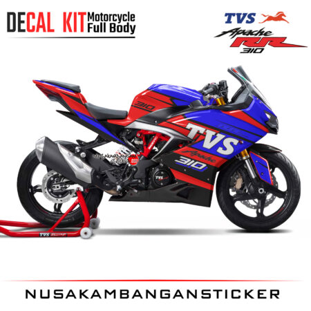Decal Kit Sticker TVS Apache RR 300 Red Blue Graphic 02 Superbike Decal Stickers