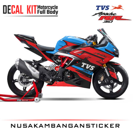Decal Kit Sticker TVS Apache RR 300 Red Blue Graphic Superbike Decal Stickers