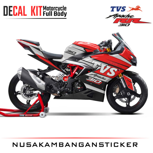 Decal Kit Sticker TVS Apache RR 300 Red White Graphic 02 Superbike Decal Stickers