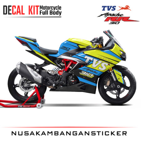 Decal Kit Sticker TVS Apache RR 300 Yelow Blue Graphic 02 Superbike Decal Stickers