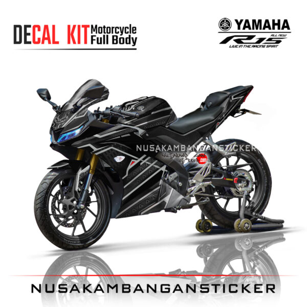 Decal Kit Sticker Yamaha R15 V3 VVA 155 - Black Panther Stiker Full Body