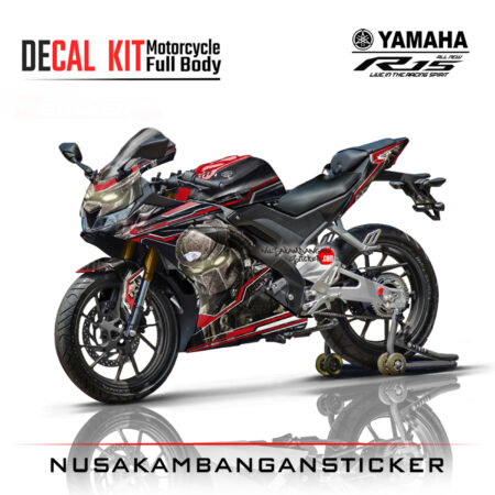 Decal Kit Sticker Yamaha R15 V3 VVA 155 - Black Predator Stiker Full Body
