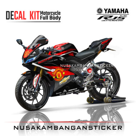 Decal Kit Sticker Yamaha R15 V3 VVA 155 - Black Red Mufc 01 Graphic Stiker Full Body