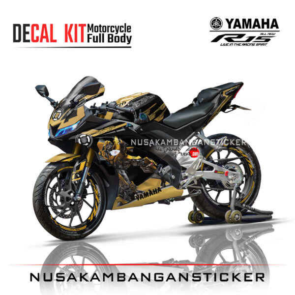 Decal Kit Sticker Yamaha R15 V3 VVA 155 - Bumblebee ! Gold Stiker Full Body