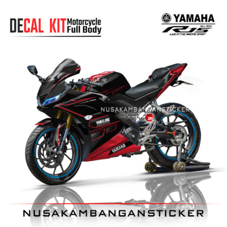 Decal Kit Sticker Yamaha R15 V3 VVA 155 - Graphic Black Red Stiker Full Body
