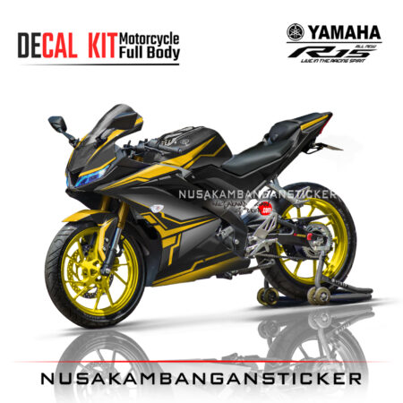 Decal Kit Sticker Yamaha R15 V3 VVA 155 - Graphic Black Yelow Stiker Full Body