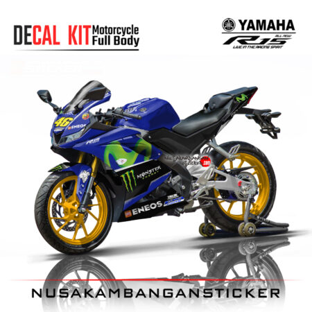 Decal Kit Sticker Yamaha R15 V3 VVA 155 - Livery Moto Gp Biru Sticker Full Body