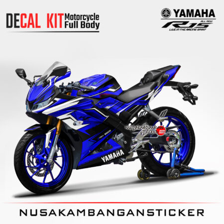 Decal Kit Sticker Yamaha R15 V3 VVA 155 - Racing Blue 02 Stiker Full Body