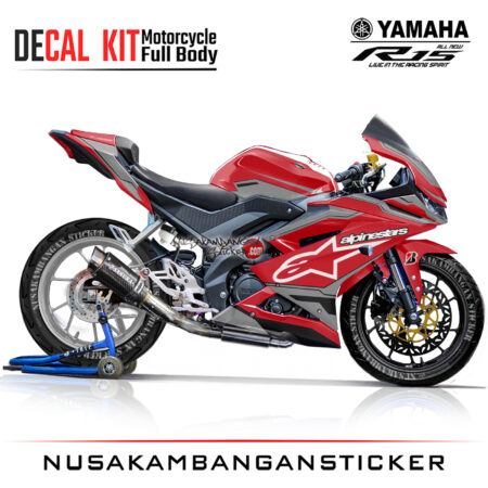 Decal Kit Sticker Yamaha R15 V3 VVA 155 - Red ALPNSTR Stiker Full Body