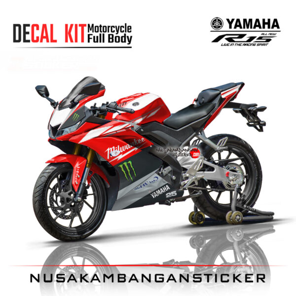 Decal Kit Sticker Yamaha R15 V3 VVA 155 - Red Graphic 03 Stiker Full Body