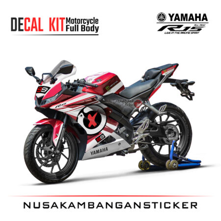 Decal Kit Sticker Yamaha R15 V3 VVA 155 - Red Lorenzo Stiker Full Body
