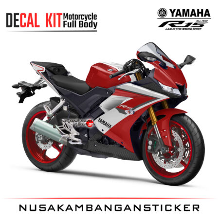 Decal Kit Sticker Yamaha R15 V3 VVA 155 - Red Sporty Stiker Full Body
