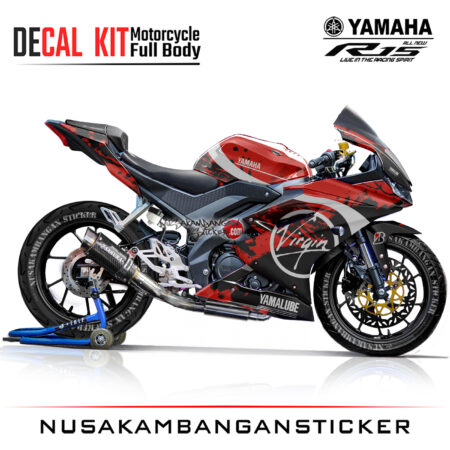 Decal Kit Sticker Yamaha R15 V3 VVA 155 - Red Virgin Stiker Full Body