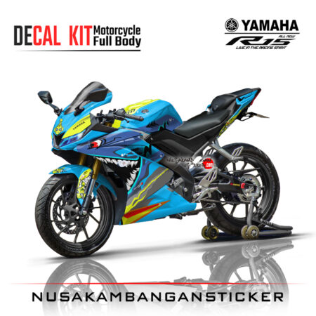 Decal Kit Sticker Yamaha R15 V3 VVA 155 - Shark Blue Edition Stiker Full Body