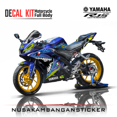 Decal Kit Sticker Yamaha R15 V3 VVA 155 - Shark Blue Sticker Full Body